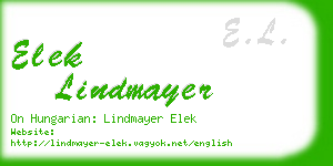 elek lindmayer business card